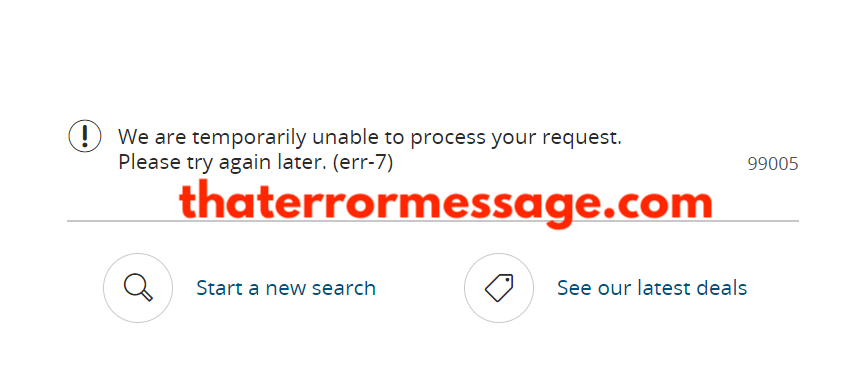 Unable To Process Your Request Air Err 7 Canada