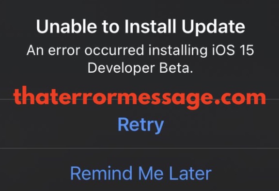 An Error Occurred Installing Ios Developer Beta