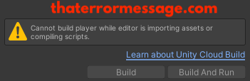 Cannot Build Player While Editor Is Importing Unity 3d