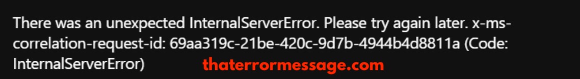 There Was An Unexpected Internalservererror Azure