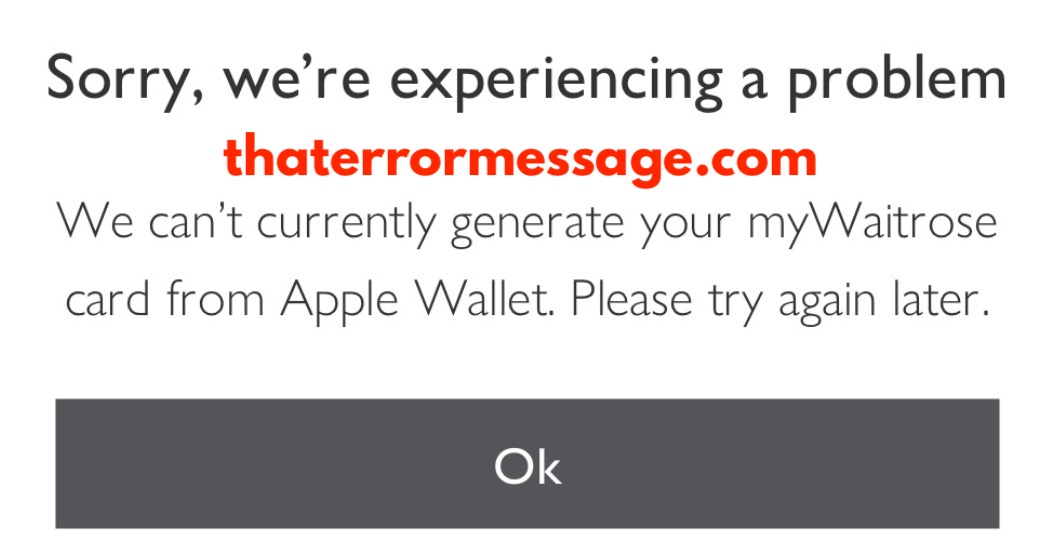 We Cant Generate Your Mywaitrose Card From Apple Wallet Waitrose