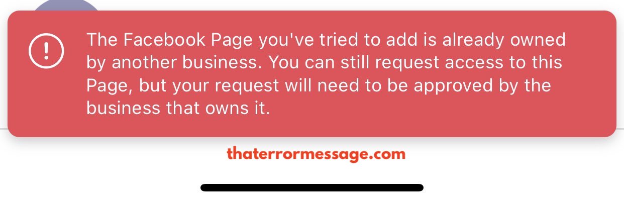 Facebook Page You Ve Tried To Add Is Already Owned By Another Business