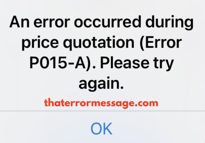 An Error Occurred During Porice Quotation P015 A Cryptocom