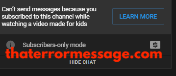 Cant Send Messages Brecause You Subscribed To This Channel While Watching A Video Made For Kids Youtube