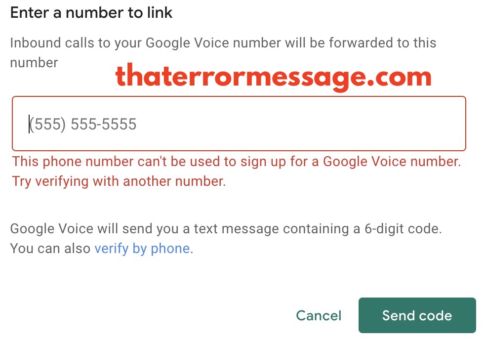 This Phone Number Cant Be Used To Sign Up For A Google Voice Number