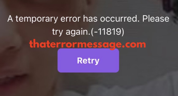 A Temporary Error Has Occurred 11819 Vlive