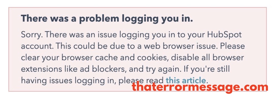 There Was A Problem Logging You In Hubspot