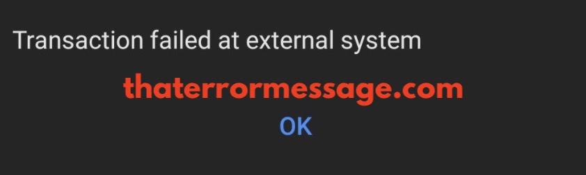 Transaction Failed On External System Airtel