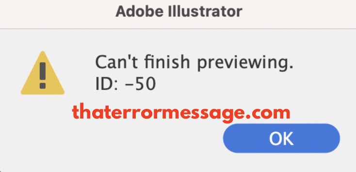 Cant Finish Previewing Id 50 Adobe Illustrator