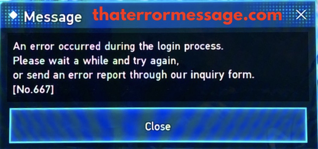 Error Occurred During The Login Process 667 Phantasy Star Online 2