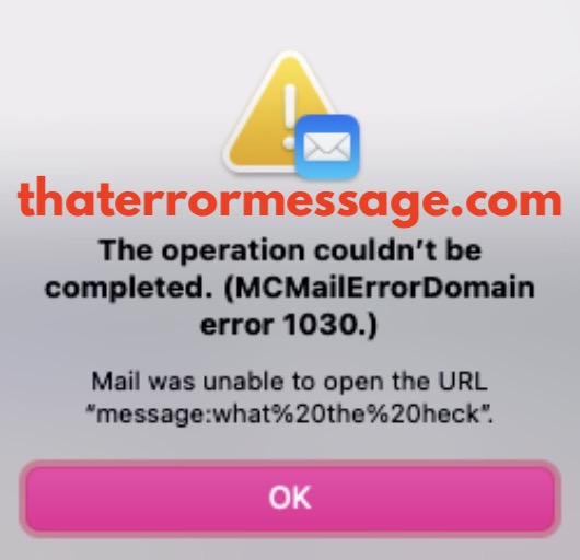 Mcmailerrordomain Error 1030 Unable To Open The Url