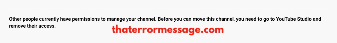 Other People Have Permissions To Manage Your Channel Youtube