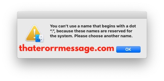 You Cant Use A Name That Begins With A Dot Macos