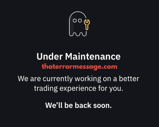 Under Maintenance Binance