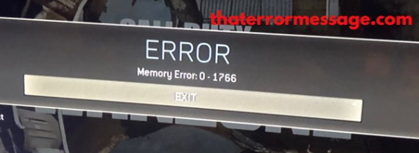 Memory Error 0 1766 Call Of Duty