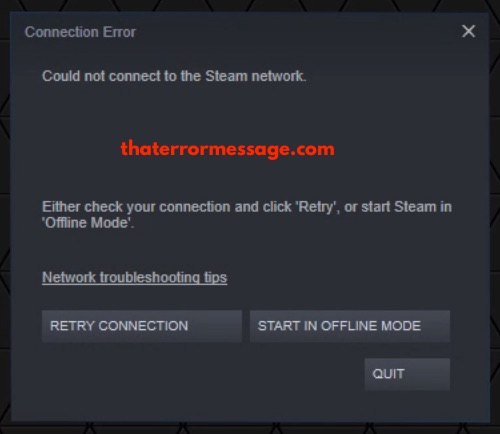 Could Not Connect To The Steam Network