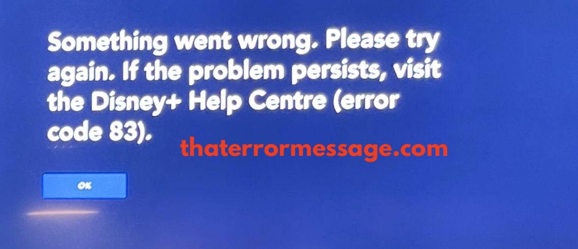 Error Code 83 Disney Plus
