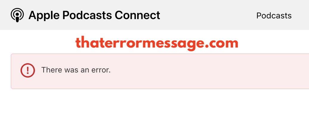 There Was An Error Apple Podcasts