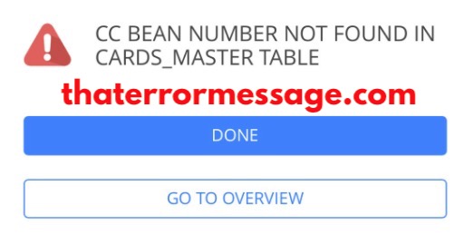 Cc Bean Number Not Found In Cards Master Table Hdfc Bank