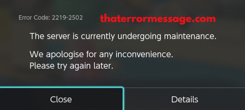Server Is Currently Undergoing Maintenance 2219 2502 Nintendo Switch