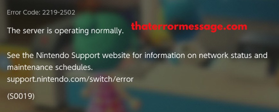 The Server Is Operating Normally S0019 Nintendo Switch