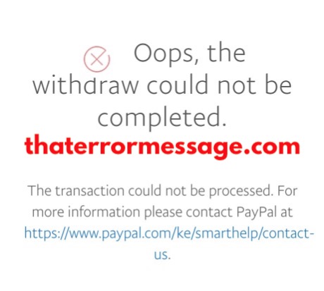 The Withdraw Could Not Be Completed Paypal