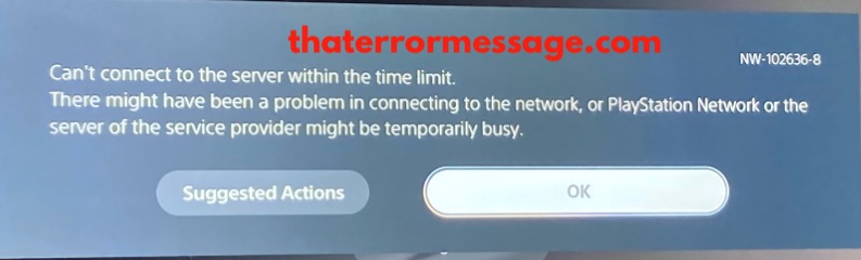 Cant Connect To Server Within Time Limit Nw 102636 8 Playstation