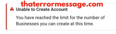 Reached Limit Number Of Businesses You Can Create Facebook