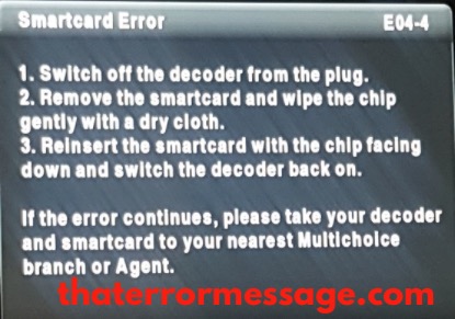 Smartcard Error E04 4 Dstv