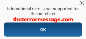 International Card Not Supported Mobikwikswat
