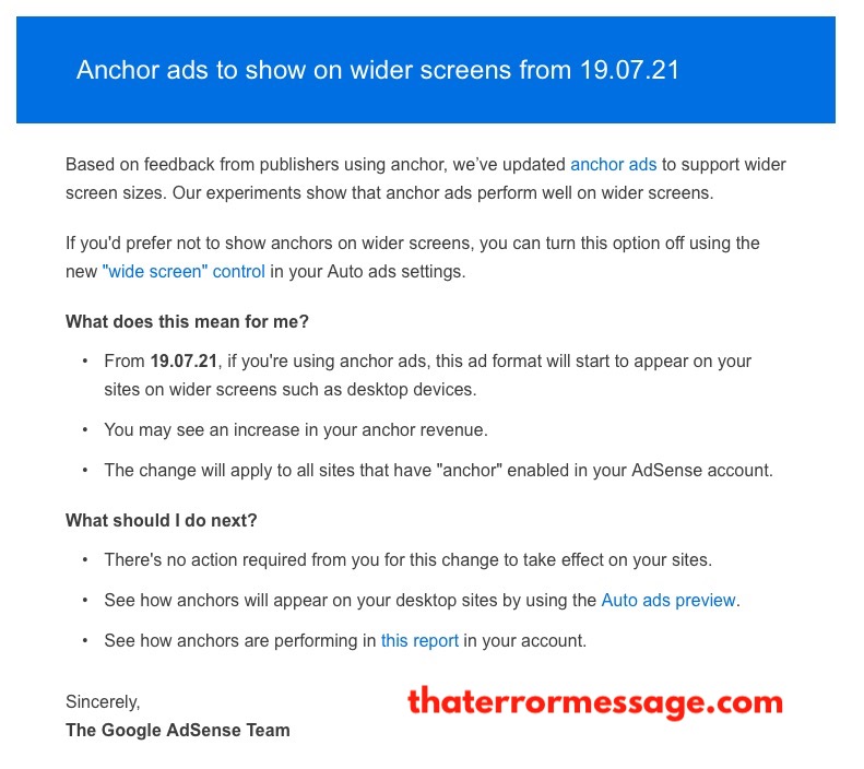 Anchor Ads Google Adsense