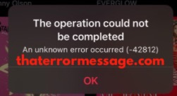 Unknown Error 42812 Apple Music