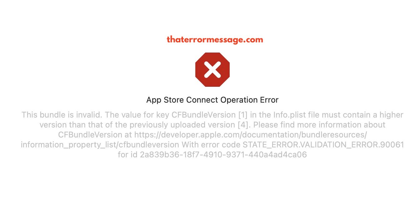 App Store Connect Operation Error