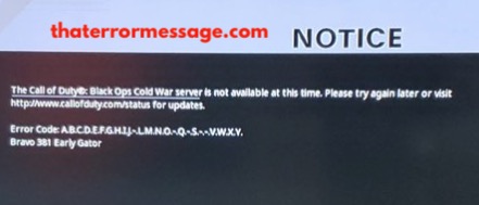 Call Of Duty Server Is Not Available Bravo 381 Early Gator