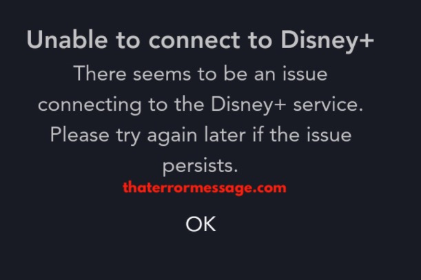 Unable To Connect To Disney Plus