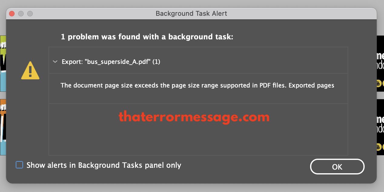 Document Page Size Exceeds The Page Size Range Adobe Acrobat