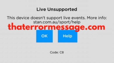 Live Unsupported C8 Error Stansport Au