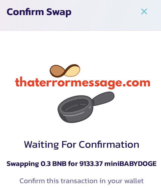 Waiting For Confirmation Hanging Pancakeswap
