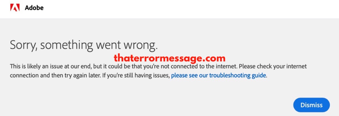 Sorry Something Went Wrong Adobe