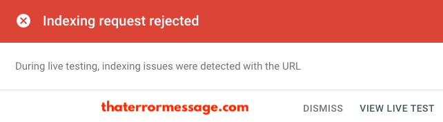 Indexing Request Rejected Google Webmaster