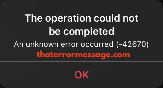 Unknown Error 42670 Apple Music