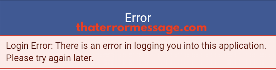 Error Logging You Into This Application Facebook