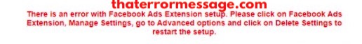 Error With Facebook Ads Extensions Setup