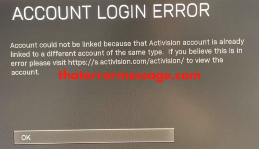 Account Login Error Activision
