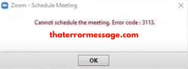Cannot Schedule The Meeting Error Code 3113 Zoom