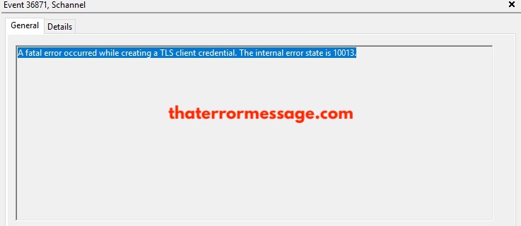 A Fatal Error Occurred While Creating A Tls Client Credential