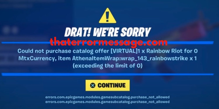 Could Not Purchase Catalog Offer Epic Games