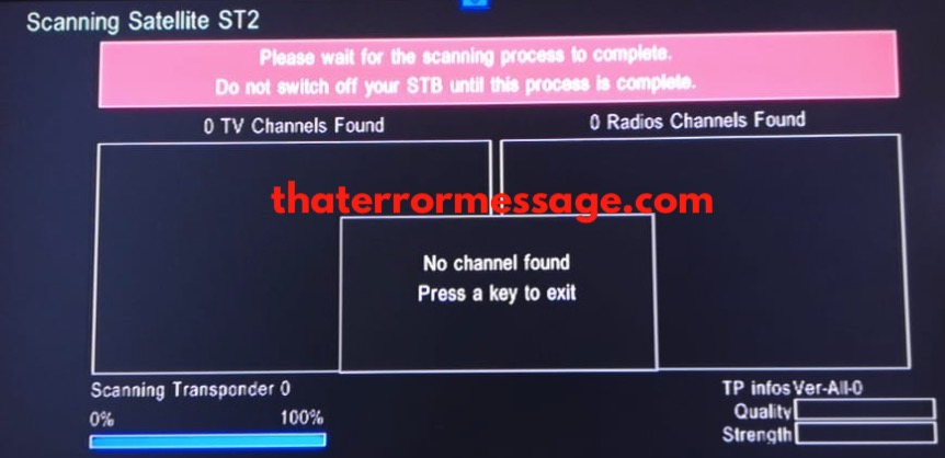 No Channel Found Scanning Process D2h