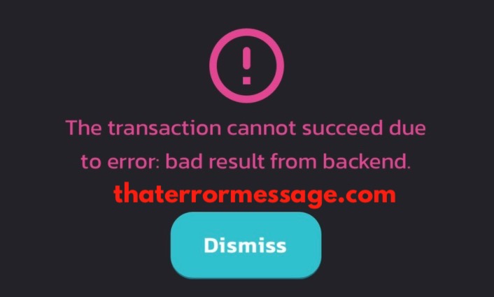 Transaction Cannot Succeed Due To Error Bad Result From Backend Pancakeswap