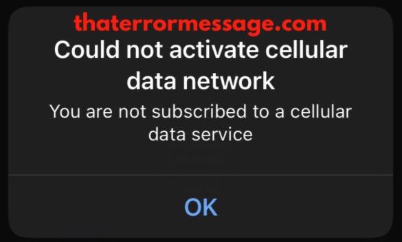You Are Not Subscribed To A Cellular Data Service Ios